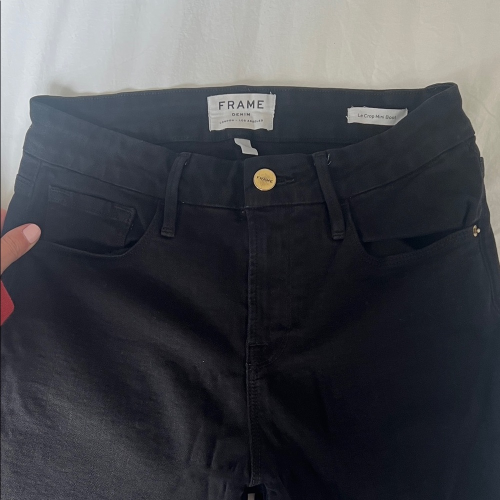 Frame Denim Women's Le Crop Mini Boot Black Jeans